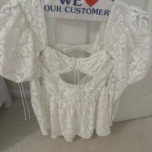 for love and lemons white lace dress cut out details